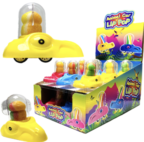 Candy toy Animal car Lip Pop